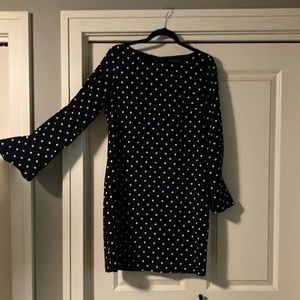 Womens like new navy with white polka dots Banana Republic dress. Size 10.